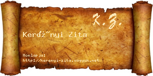 Kerényi Zita névjegykártya