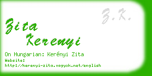 zita kerenyi business card